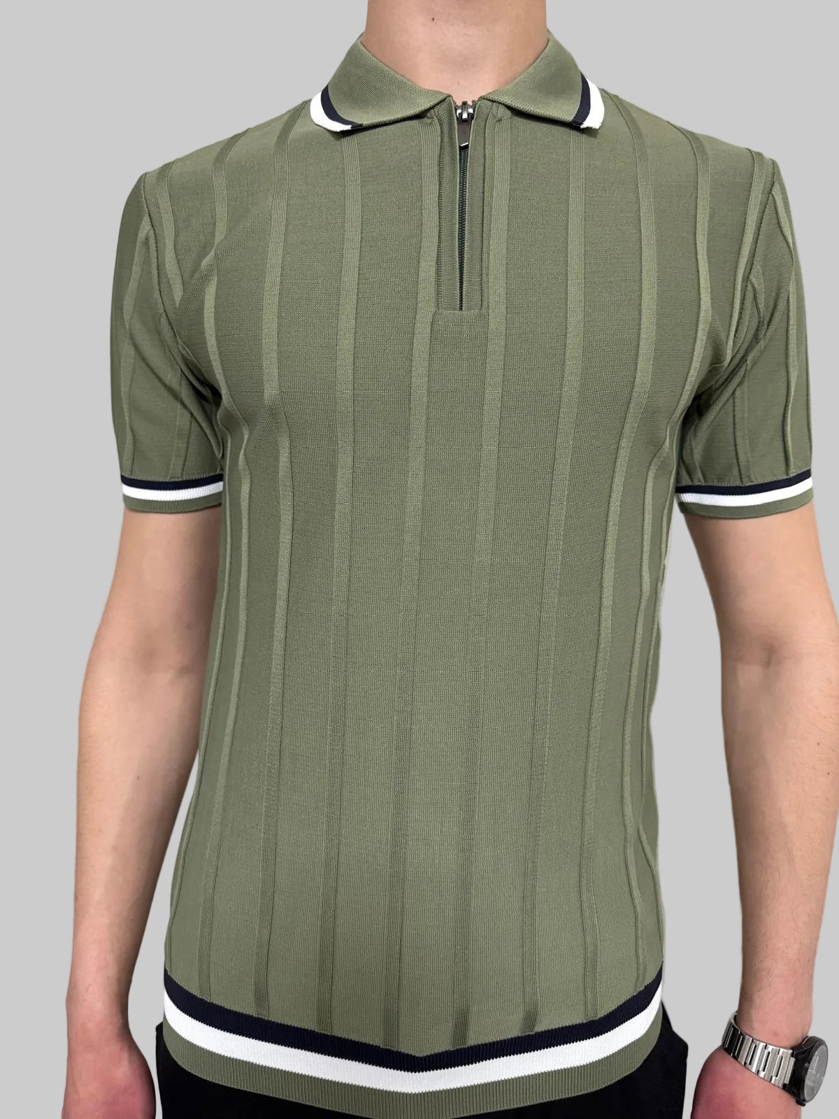 Mavy Slim fit majica - Maslinasto zelena