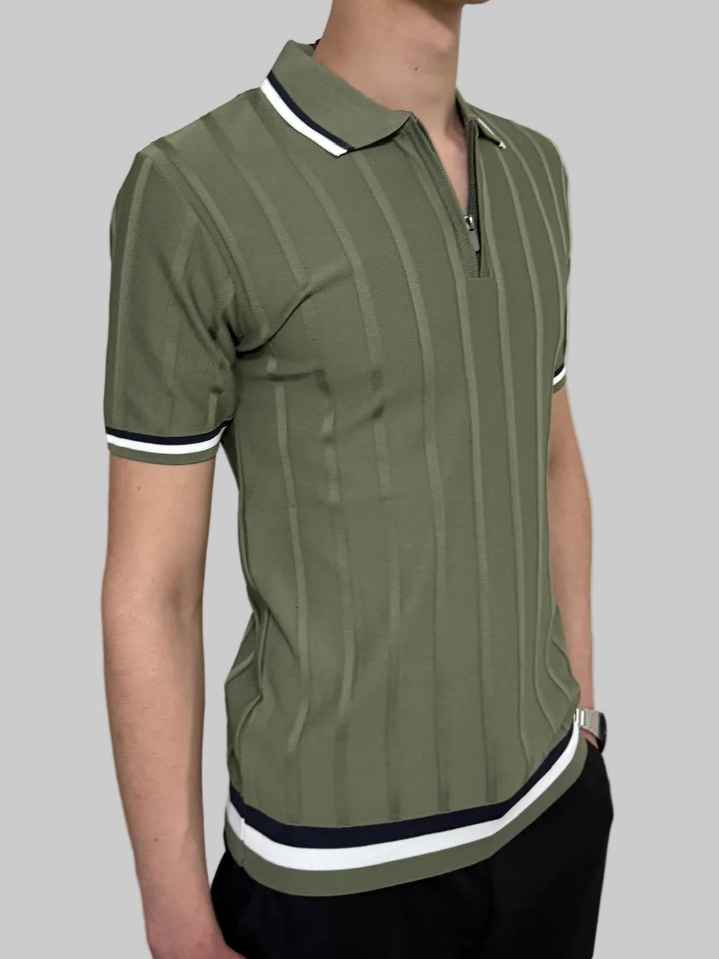 Mavy Slim fit majica - Maslinasto zelena
