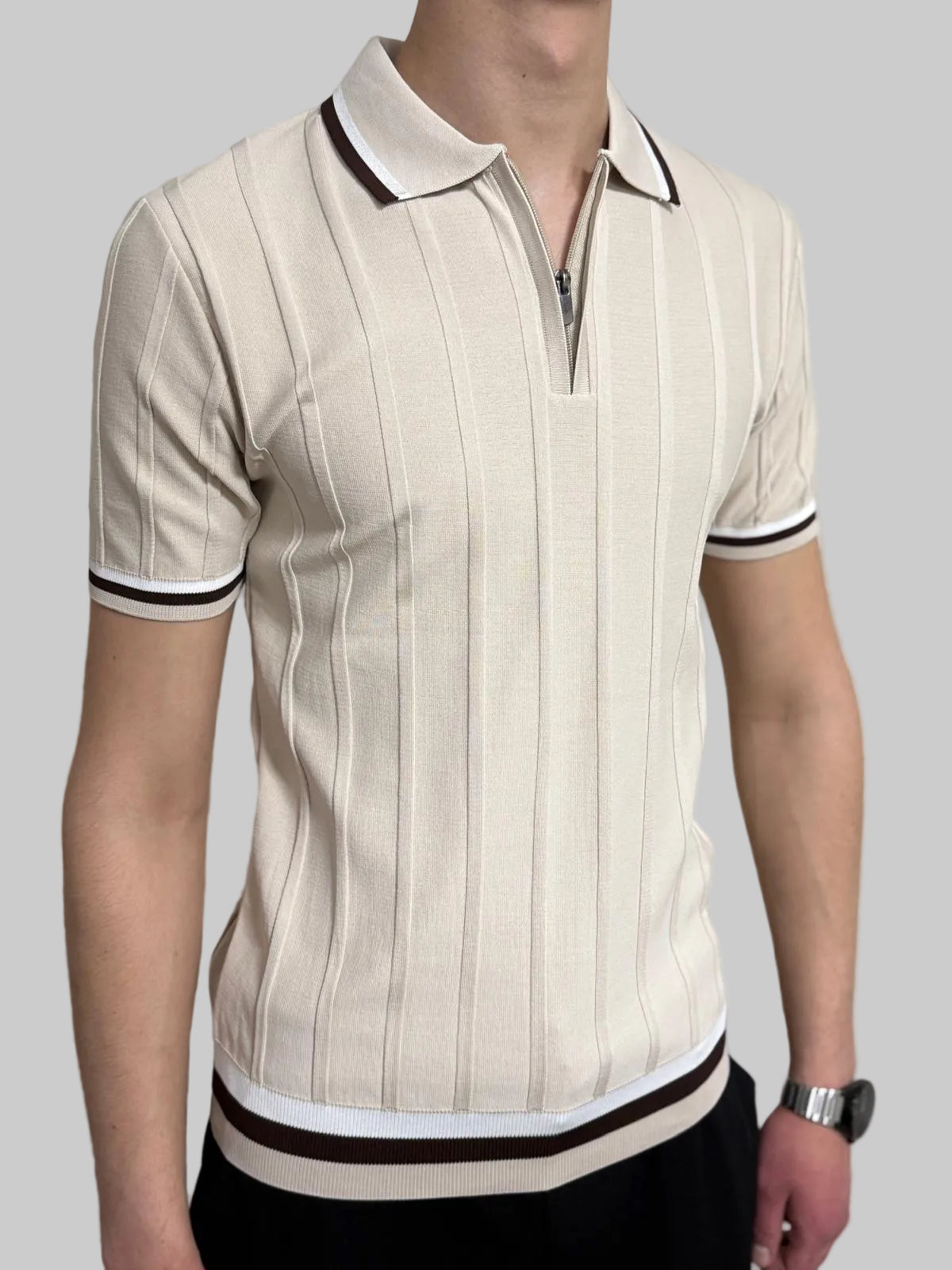 Mavy Slim fit majica - Bež