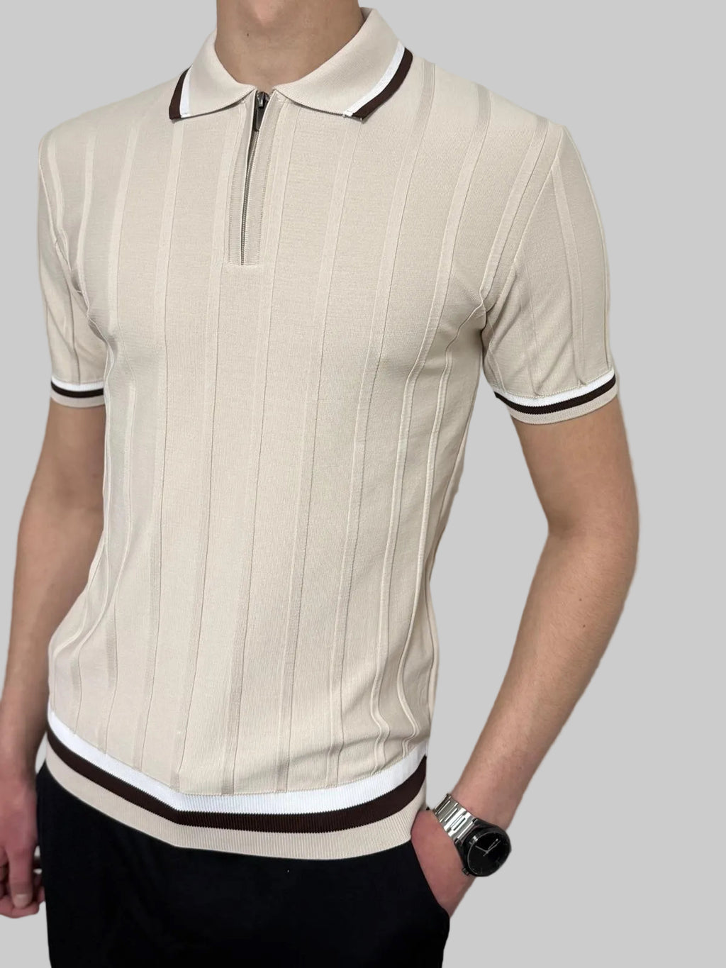 Mavy Slim fit majica - Bež